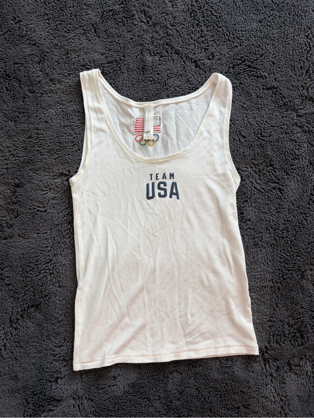 SKIMS White Ribbed 'TEAM USA' Tank Top